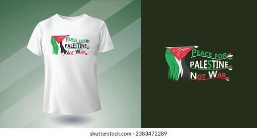 Paz para Palestina no guerra. Tendencia y elegante eslogan tipográfico ilustración vectorial concepto de diseño de camisetas para el apoyo palestino. textura de prendas de vestir Fondo.