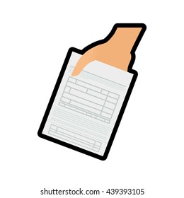Peace of paper icon. Document design. vector graphic