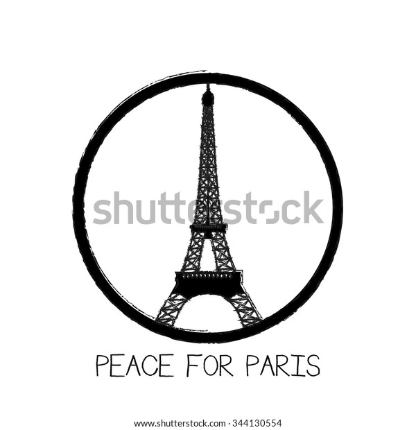 Peace Paris Symbol Hand Drawn Vector vector de stock (libre de