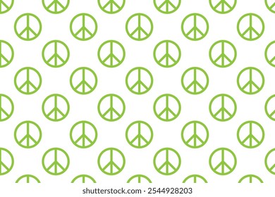 Peace pattern on white background . Peace background . Peace sign wallpaper . Vector illustration