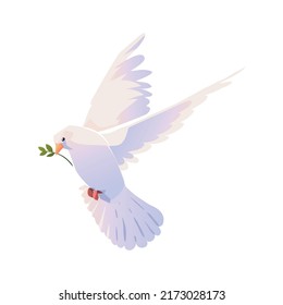peace pigeon with branch in beak
