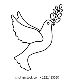 Peace pigeon icon. Outline peace pigeon vector icon for web design isolated on white background