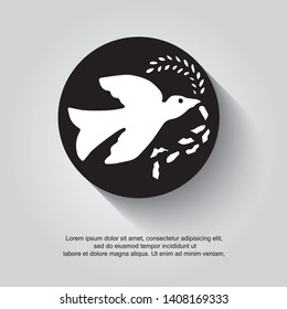 Peace pigeon icon. Vector Illustration.