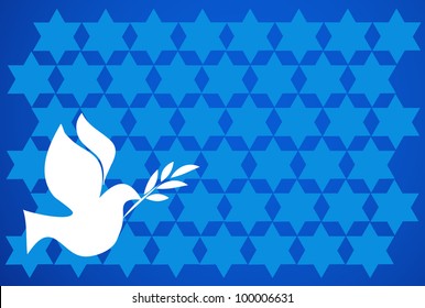 peace pigeon on  blue background