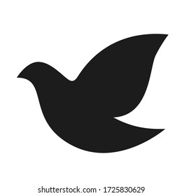 Peace pigeon. Purity, spirituality concept. Vector dove silhouette. Cut out laser shape.