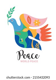 Peace Pigeon, symbol of peace illustration