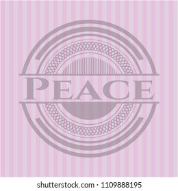 Peace pink emblem. Retro