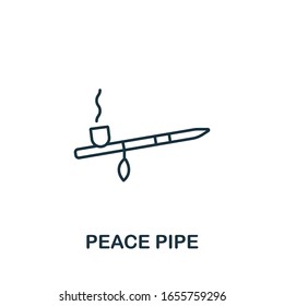 Peace Pipe icon from usa collection. Simple line Peace Pipe icon for templates, web design and infographics