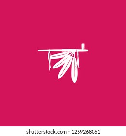 peace pipe icon vector. peace pipe sign on pink background. peace pipe icon for web and app