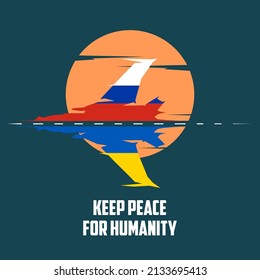 Vector ilustrativo de la lucha por la paz para Rusia y Ucrania. Mantengan la paz para la humanidad.