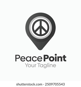 Design-Vorlage für Peace Point-Logo. Gut für Unternehmen, Agentur, Gemeinschaft und Organisation