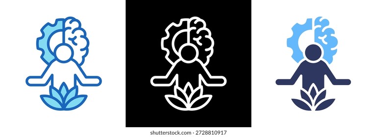 Ilustração de vetor de estilo triplo de ícone da prática de paz