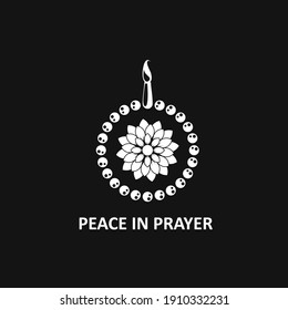 Peace In Prayer Logo Design Vector