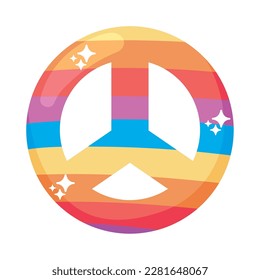 peace pride day icon isolated