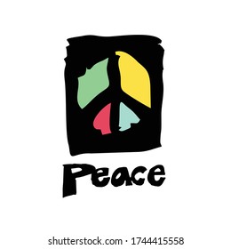 Frieden. Protest Banner über Frieden und Krieg. Vector Illustration. Symbol Poster und Symbol.