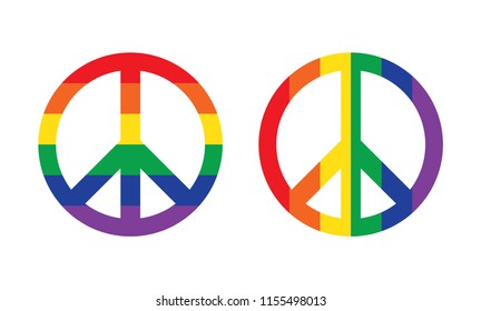 peace rainbow sign symbol icon vector 