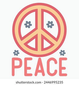 Peace retro t shirt design vector