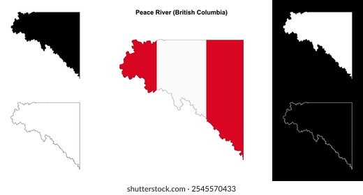 Peace River district (British Columbia) outline map set