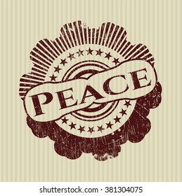 Peace rubber grunge stamp