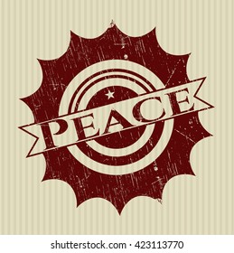 Peace rubber grunge texture seal