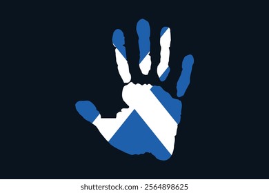 Peace for Scotland with flag, Flag of Scotland national country symbol illustration Vector, Rectangle Scotland flag illustration, Flat vector illustration
