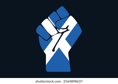 Peace for Scotland with flag, Flag of Scotland national country symbol illustration Vector, Rectangle Scotland flag illustration, Flat vector illustration
