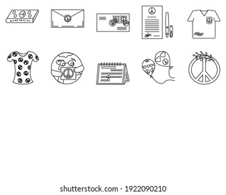 peace set vector type icon