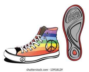 peace shoe with sole sheet isolated on white