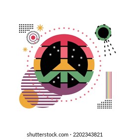 peace sign abstract memphis design