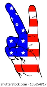 Peace Sign of the American flag