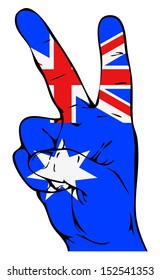 Peace sign with Australian flag