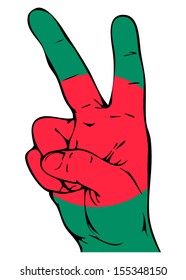 Peace Sign of the Bangladeshi flag