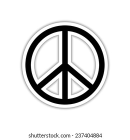 Peace sign  - black vector icon with shadow