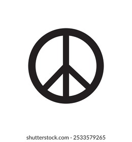 Peace sign - black vector icon