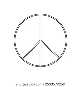 Peace sign - black vector icon on white background