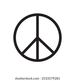 Peace sign - black vector icon on white background