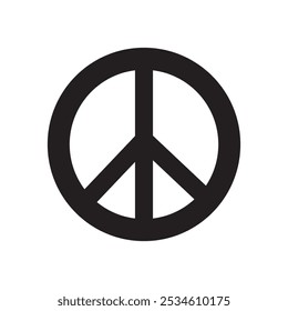 Peace sign - black vector icon on white background