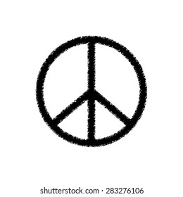 Peace sign - black vector icon