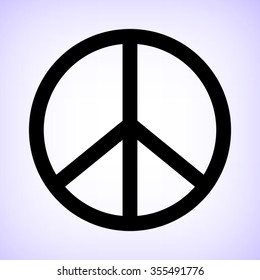 Peace sign -  black vector icon