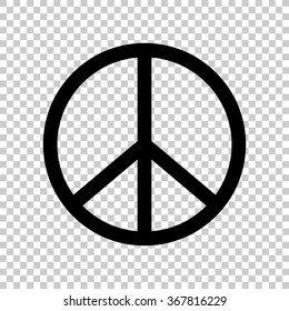 Peace sign  - black vector icon