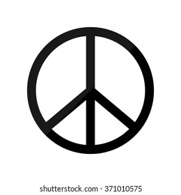 Peace sign -  black vector icon