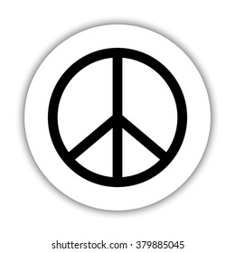 Peace sign  - black vector icon
