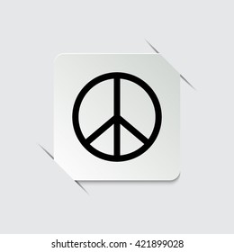 Peace sign -  black vector icon
