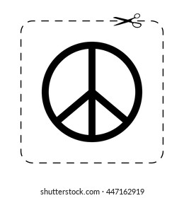Peace sign  - black vector icon