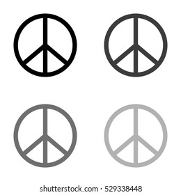 Peace sign  - black vector icon