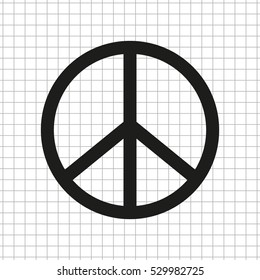 Peace sign  - black vector icon