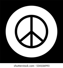 Peace sign  - black vector icon
