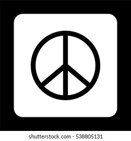 Peace sign  - black vector icon
