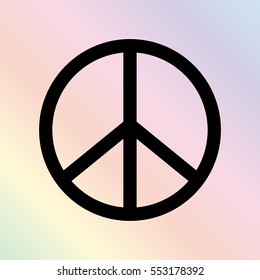 Peace sign  - black vector icon