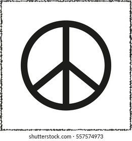 Peace sign  - black vector icon